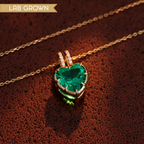 Heart-Shaped Lab Emerald Necklace