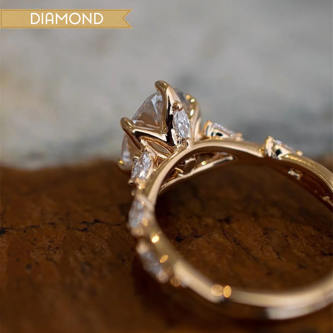 Lab Diamond Vine Ring (1ct – 3ct Stones)