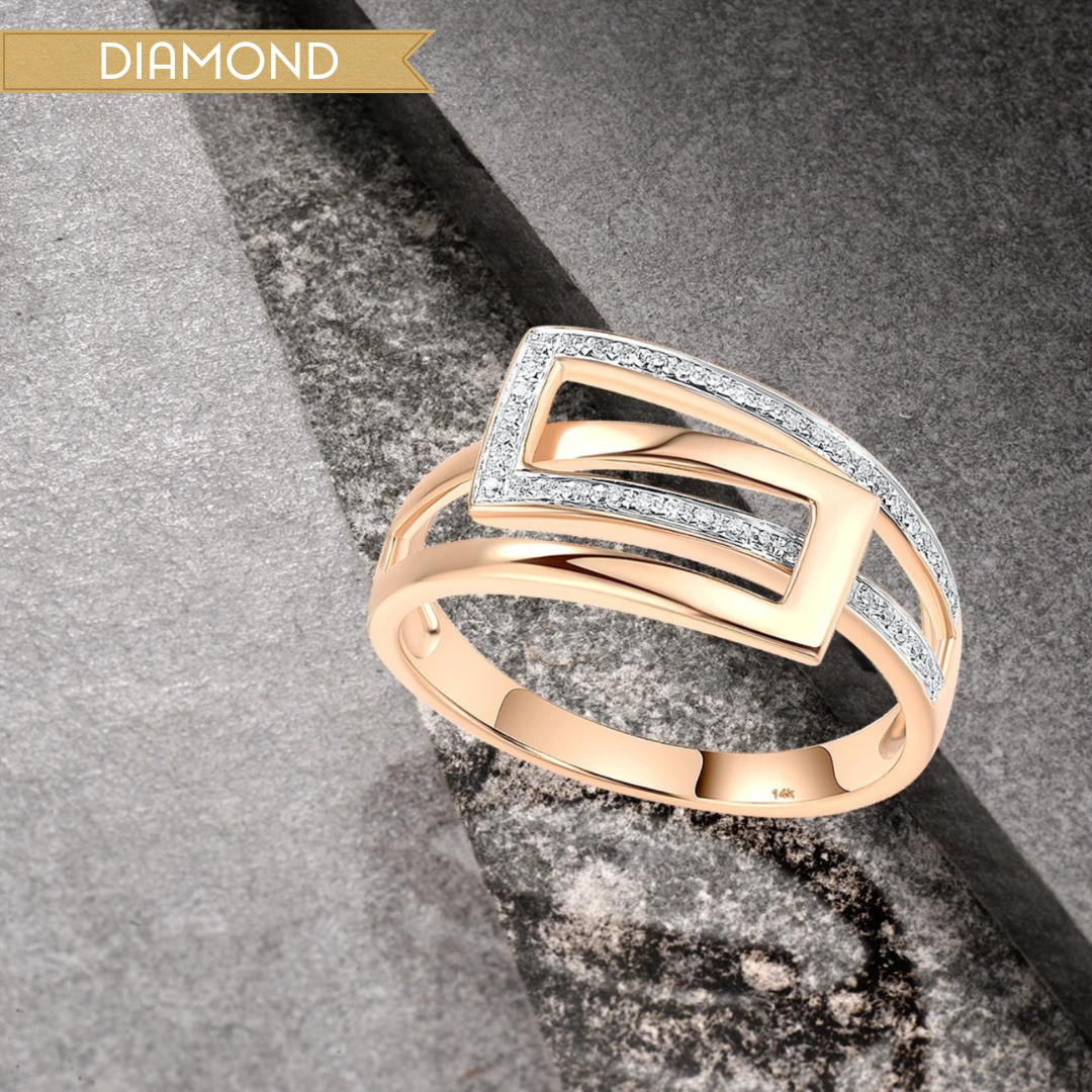 14K Rose Gold Diamond Ring