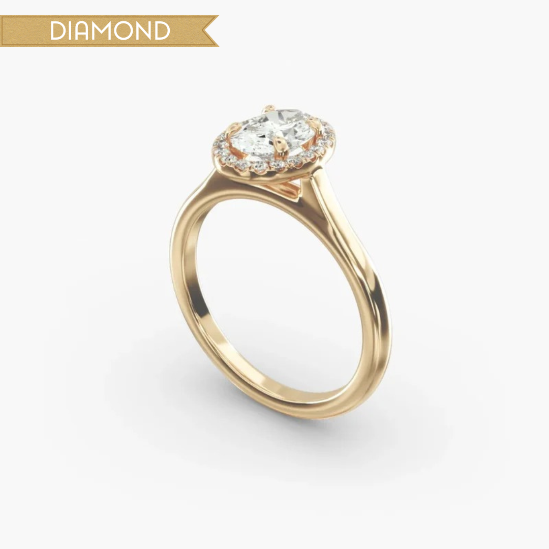 Oval Lab Diamond Halo Ring (0.5ct – 2ct Stones)