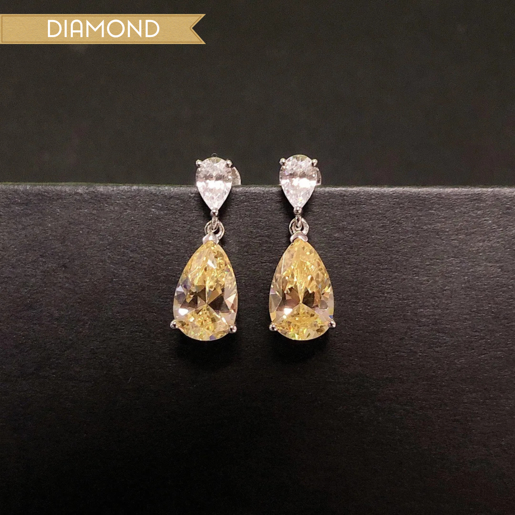 3ct Yellow Diamond Drop Earrings