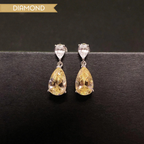 3ct Yellow Diamond Drop Earrings