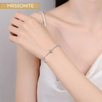 18K White Gold Moissanite Wedding Bracelet