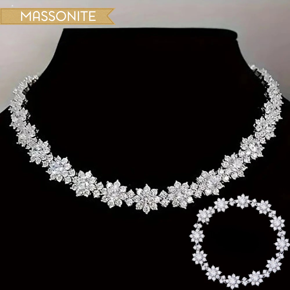 Sunflower Moissanite Necklace & Bracelet Set
