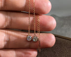 14K Rose Gold Moissanite Tassel Drop Earrings