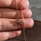 14K Rose Gold Moissanite Tassel Drop Earrings