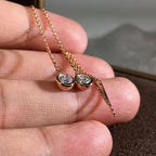 14K Rose Gold Moissanite Tassel Drop Earrings