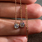 14K Rose Gold Moissanite Tassel Drop Earrings