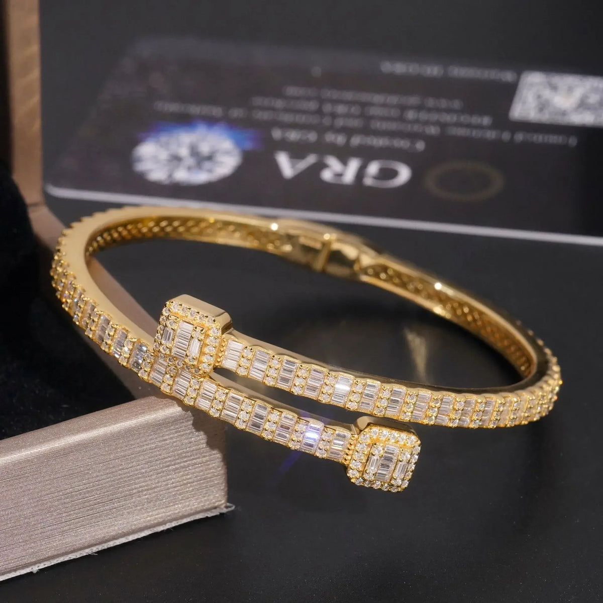 925 Silver Moissanite Bangle Bracelet