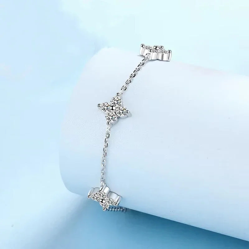18K White Gold Moissanite Wedding Bracelet