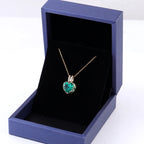 Heart-Shaped Lab Emerald Necklace