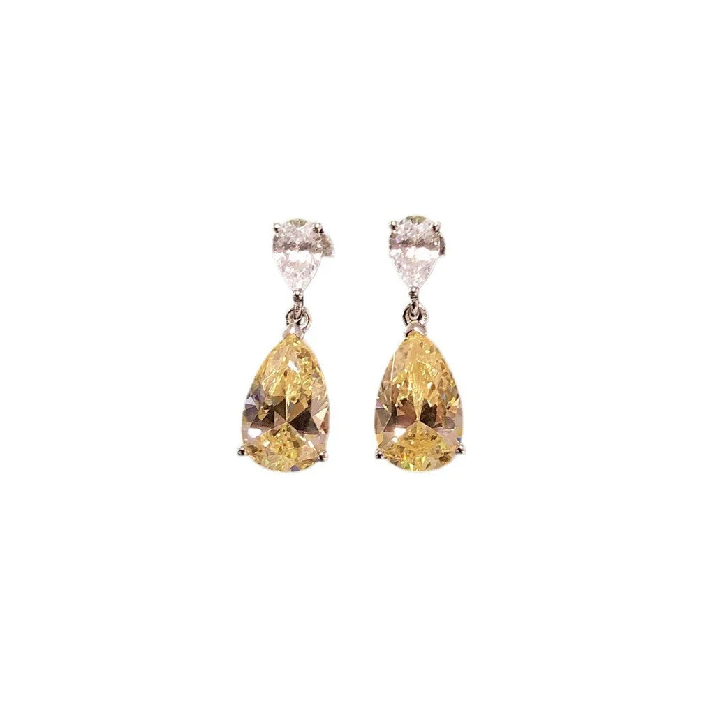 3ct Yellow Diamond Drop Earrings
