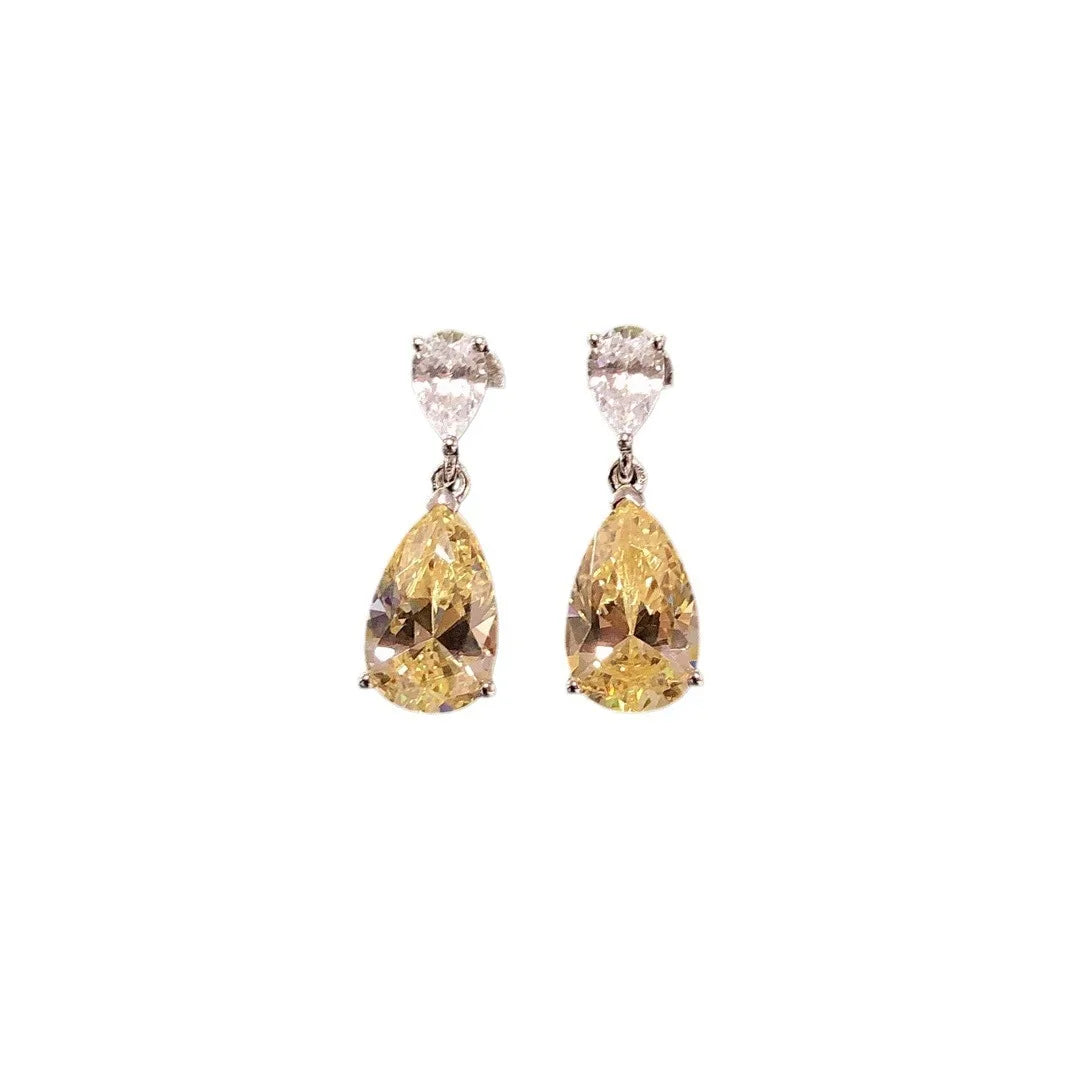 3ct Yellow Diamond Drop Earrings