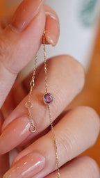 18K Gold Purple Sapphire Bracelet