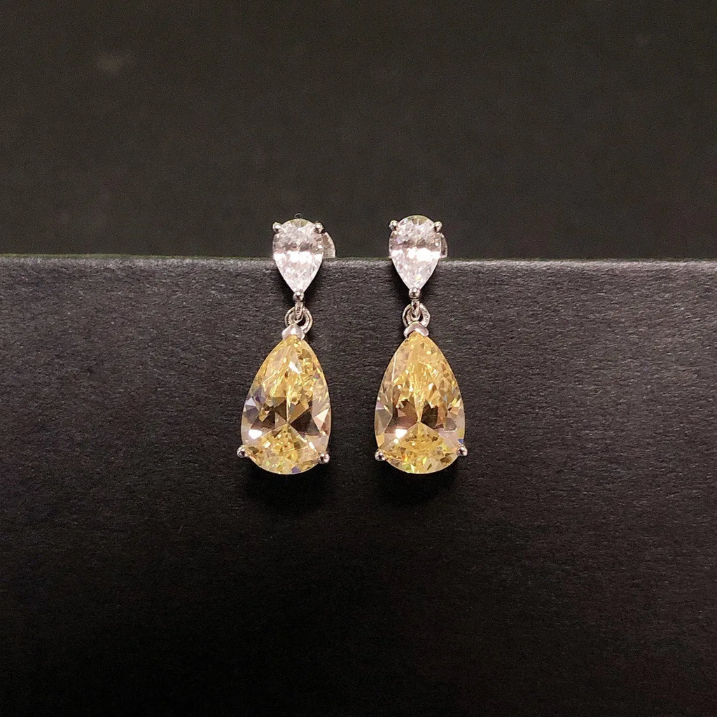 3ct Yellow Diamond Drop Earrings