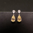 3ct Yellow Diamond Drop Earrings