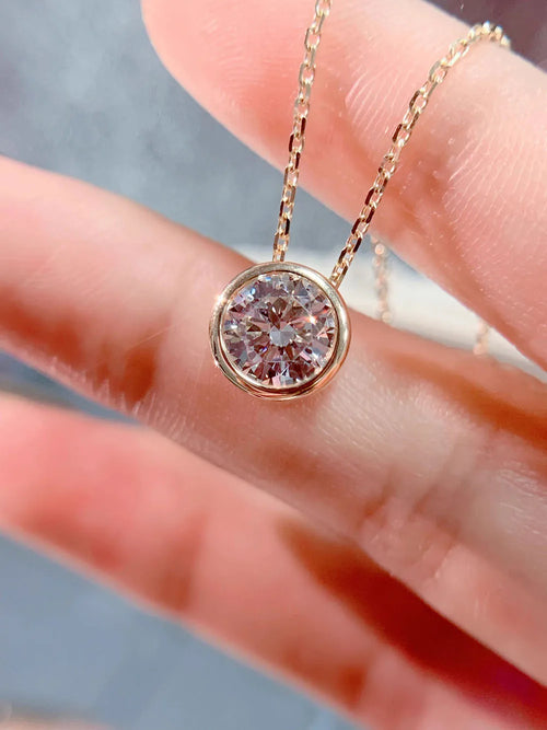 10K / 18K Yellow Gold Lab Diamond Pendant Necklace