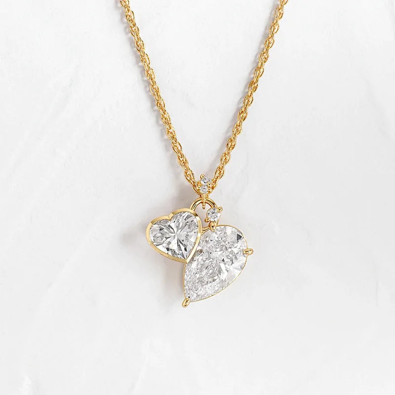 Heart-Shaped Lab Diamond Necklace