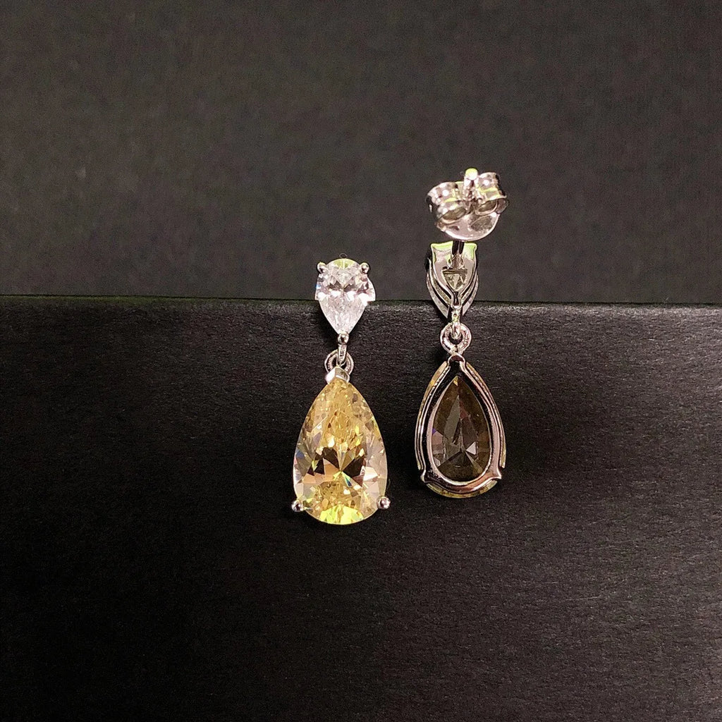 3ct Yellow Diamond Drop Earrings