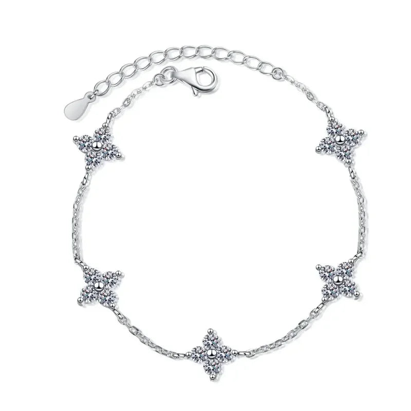18K White Gold Moissanite Wedding Bracelet