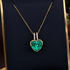 Heart-Shaped Lab Emerald Necklace