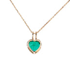 Heart-Shaped Lab Emerald Necklace