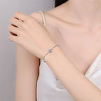 18K White Gold Moissanite Wedding Bracelet