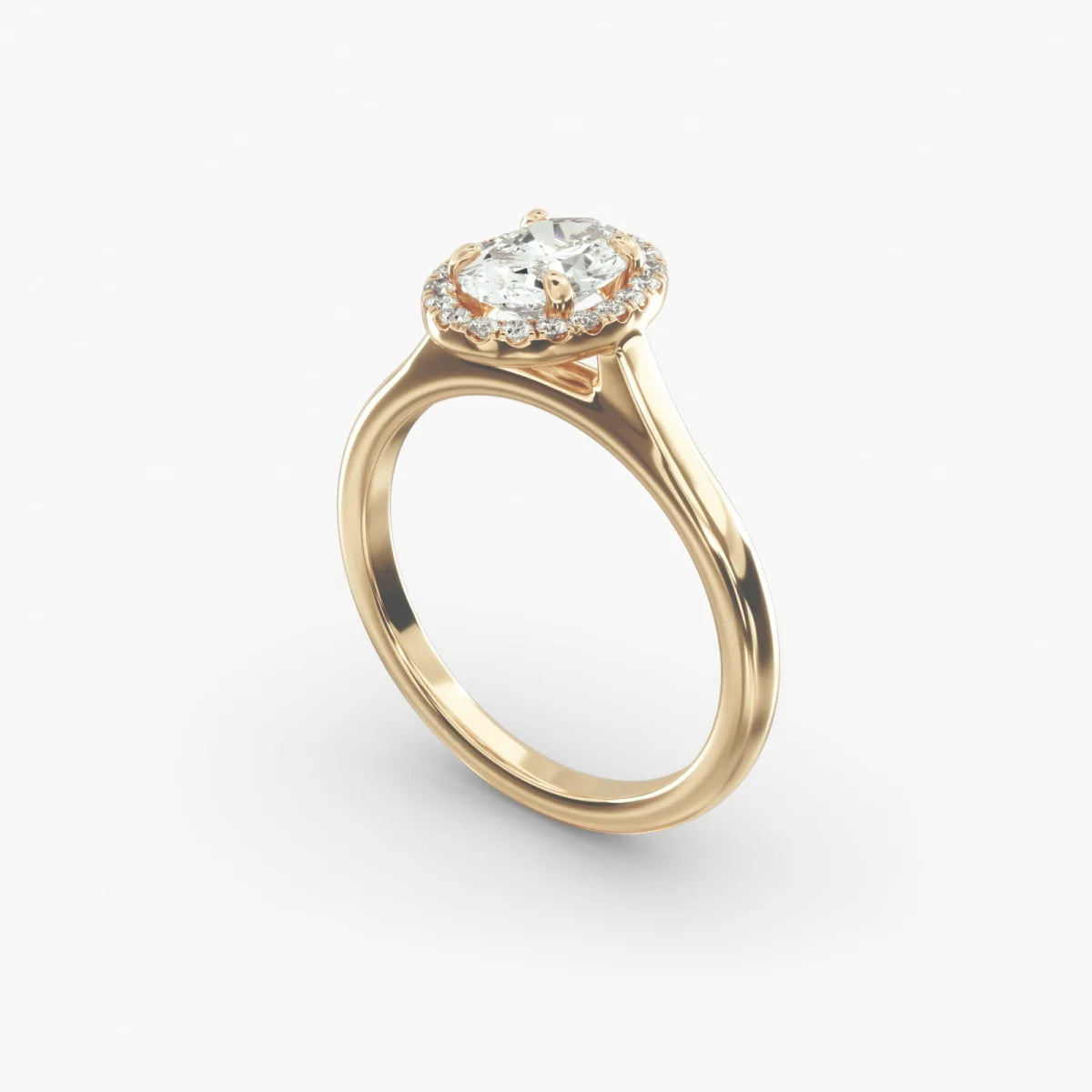 Oval Lab Diamond Halo Ring (0.5ct – 2ct Stones)