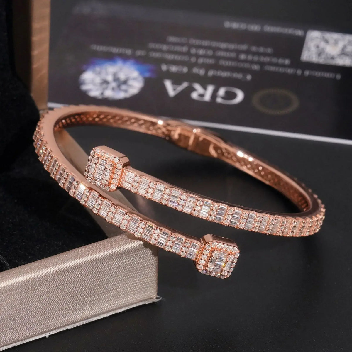 925 Silver Moissanite Bangle Bracelet