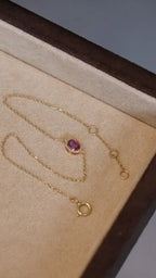 18K Gold Purple Sapphire Bracelet