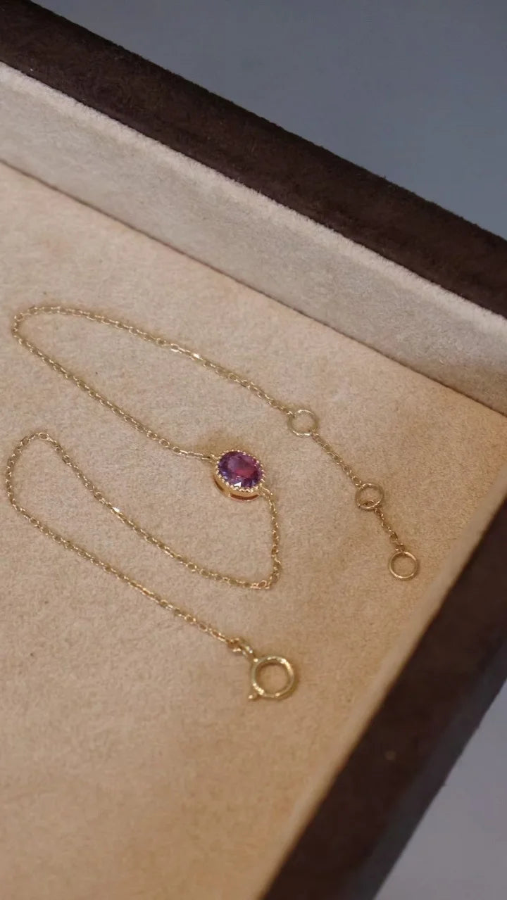 18K Gold Purple Sapphire Bracelet