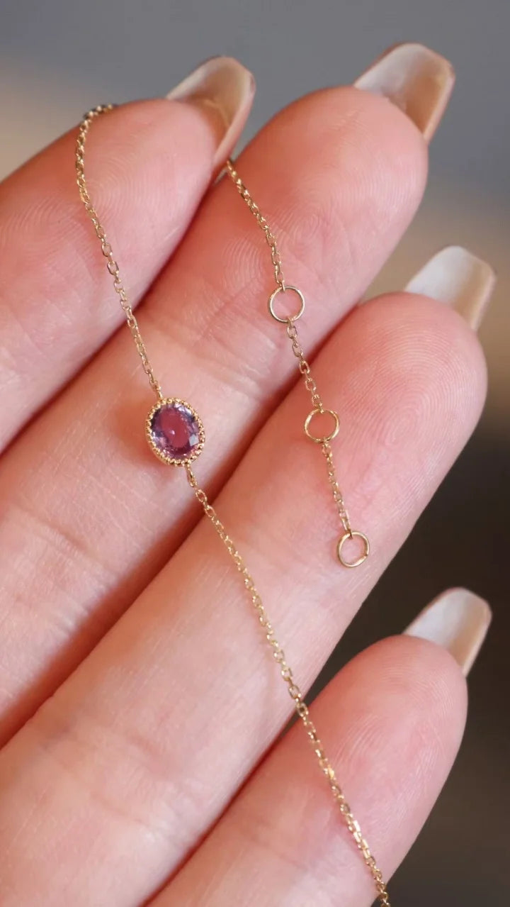 18K Gold Purple Sapphire Bracelet