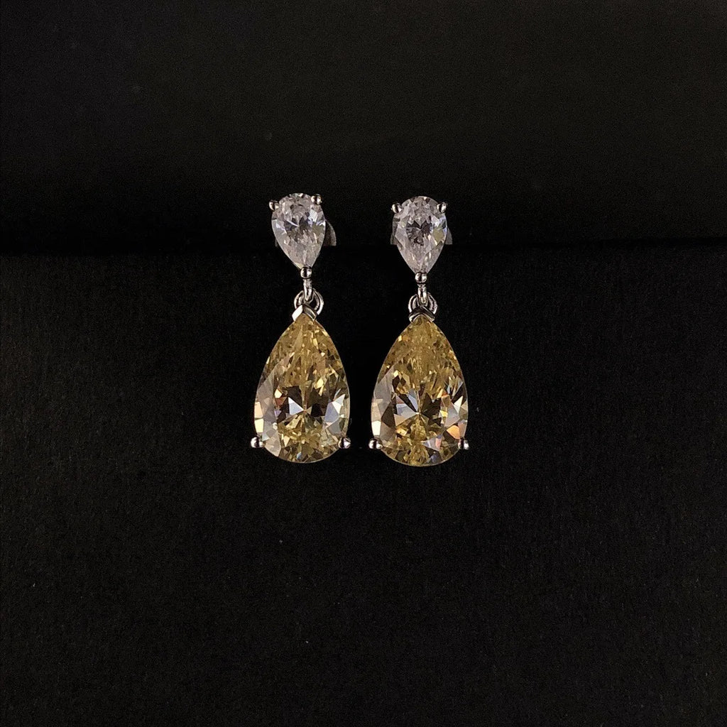 3ct Yellow Diamond Drop Earrings