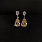 3ct Yellow Diamond Drop Earrings