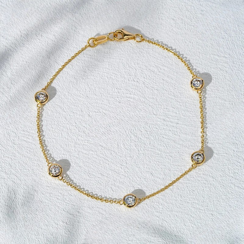 18K Gold Lab Diamond Bracelet (3.8mm Stone)